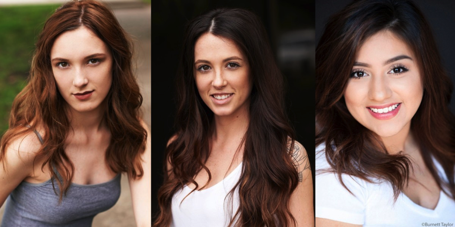3 model headshots showing the hair and makeup recommended for your perfect model headshot.